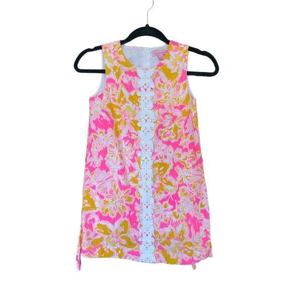 Lilly Pulitzer Girls Multicolor Floral Print Sleeveless Shift Dress Size 10 - Picture 1 of 10